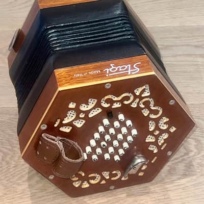 Nice Mahogany Stagi A48 English Concertina, Includes Soft Case & Books Made in Italy ! image 7