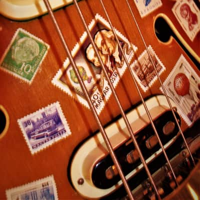 DEFIL MAMBO Bass 1968 Vintage Acoustic Electric like Hofner. By the Artist El Daga. One of a kind. image 10