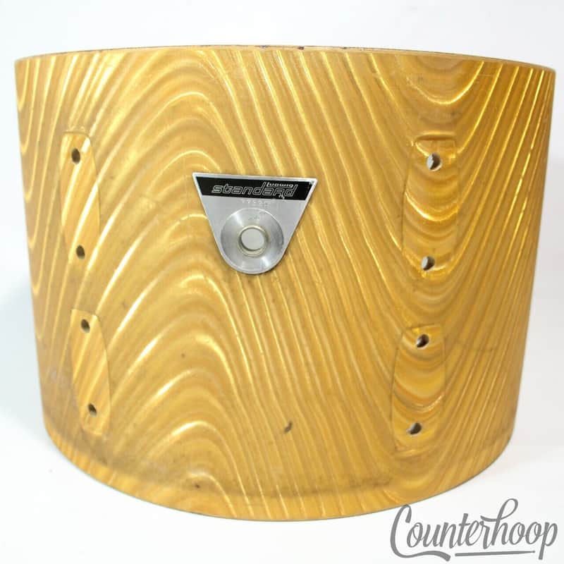 Ludwig 8x12"Standard Tom Drum Shell Gold Astro/Yellow Satin Flame Vintage 60-70s image 1