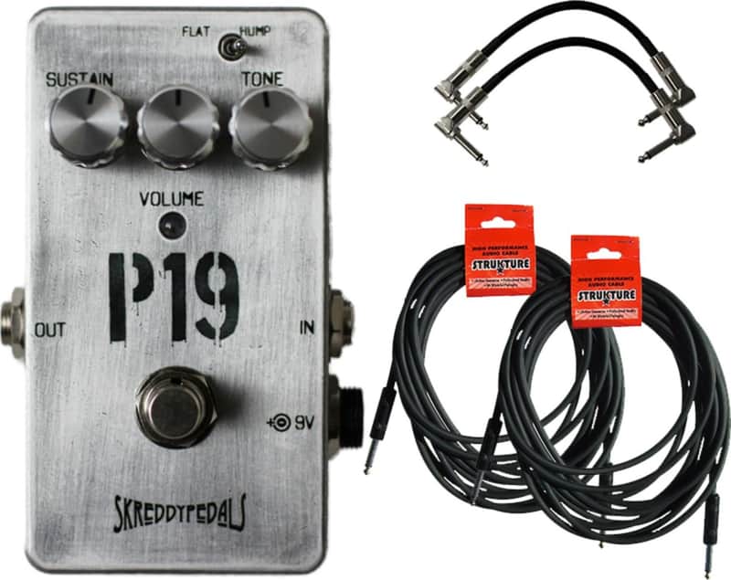 Skreddy Pedals P19 Fuzz Pedal w/ 4 Guitar Cables image 1
