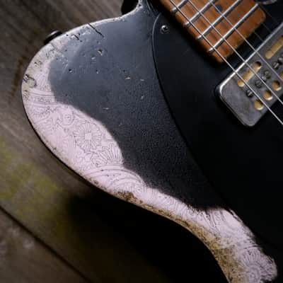 Keith Holland Custom T-ANS #1335 2025 - Black Nitro over Pink with Laser-Etched Paisley with Hard Case image 9