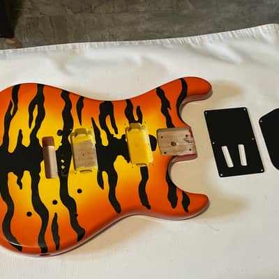 2010's Kramer Pacer Vintage Series Bengal Tiger Stripe Guitar Body Floyd Ready image 1