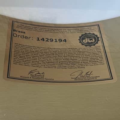 DW Collectors Bell Brass Snare Drum 14x6.5 Gold Hardware image 3