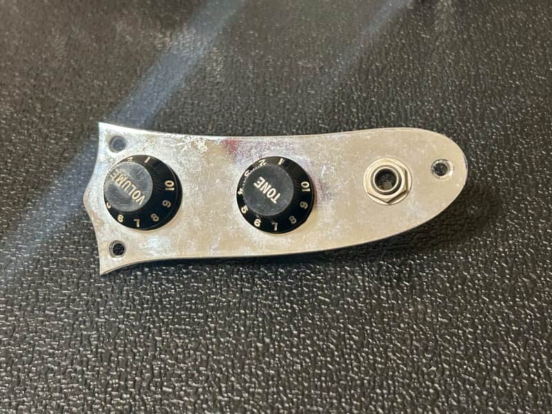 Lefty Vintage 1979 Fender Mustang Guitar Control Plate Pots Jack Harness image 1