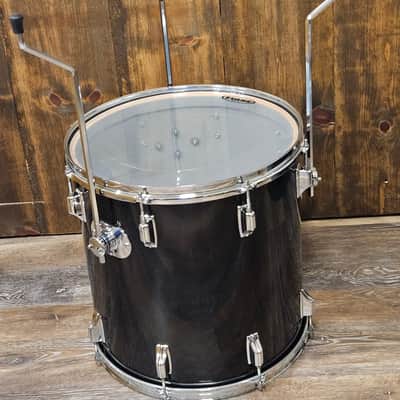 Vintage Rogers Big R 16x16 Floor Tom Black Wrap Late 1970s Granitone Interior USA Nice! image 7