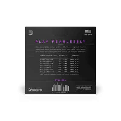 D'Addario NYXL1164 7-String 11-64 Electric Guitar Strings Medium image 3