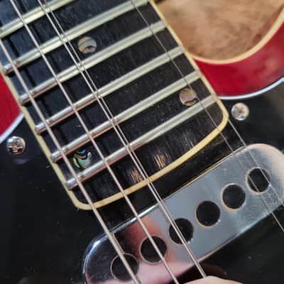 Harley Benton BM-75 DLX Brian May Red Special Replica - Transparent Red image 21