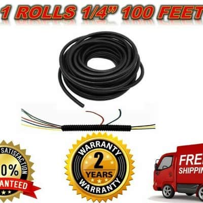 MR DJ SLT14 100 FEET 1/4" Split Loom Wire TUBING Hose Cover AUTO Home Marine image 1