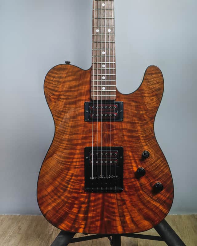 2016 Schecter USA Custom Shop PT CTM Exotic Figured Walnut Swamp Ash HH Natural Gloss image 1