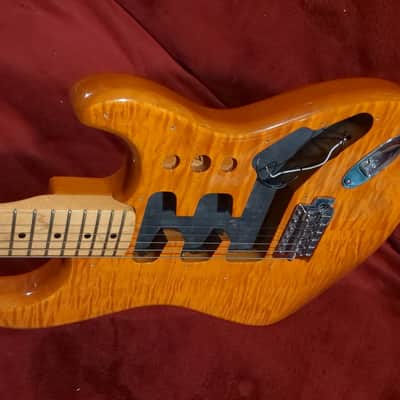 Fender Stratocaster Plus Top Amber Flame Maple Top FMT Guitar Body, MIM Mexico image 4