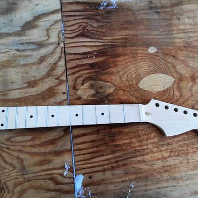 Jumbo ST HEAD 21 steel frets guitar neck replacement maple, skunktail diy image 3