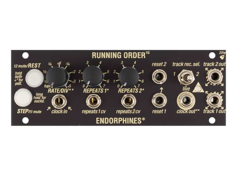 Endorphin.es Running Order 1U Two-Track Trigger Sequencer (Black) [USED] image 1
