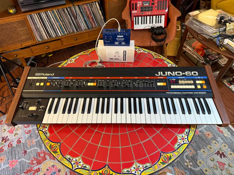 Roland Juno 60 Legendary PolySynth WITH Kenton Pro DCB to MIDI Converter 1982 image 1