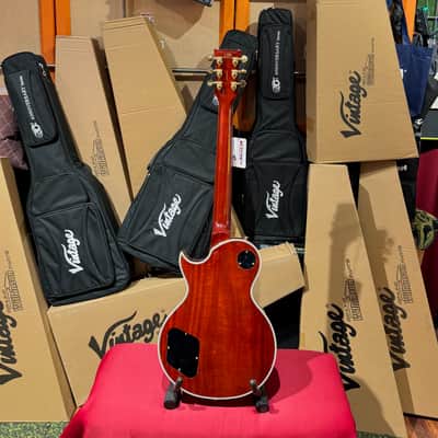 Vintage Guitars V100 30 ANNIVERSARY GREEN BURST W/ Bag image 7