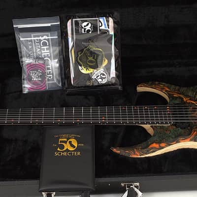 Schecter USA Custom Sunset Extreme 7 Stabilized Top Guitar 2039 image 10