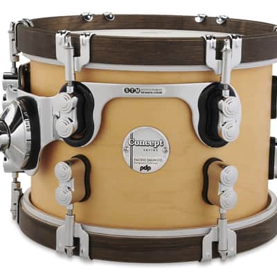 PDP PDCC0710STNW Concept Classic 7x10" Tom - Natural Stain w/ Walnut Hoops image 1