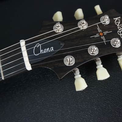 Knaggs Guitars Chena Hollowbody in Charcoal Burst w/ T1 Flame Maple Top image 10