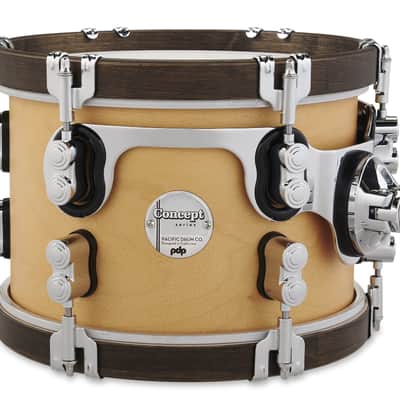 PDP PDCC0710STNW Concept Classic 7x10" Tom - Natural Stain w/ Walnut Hoops image 2