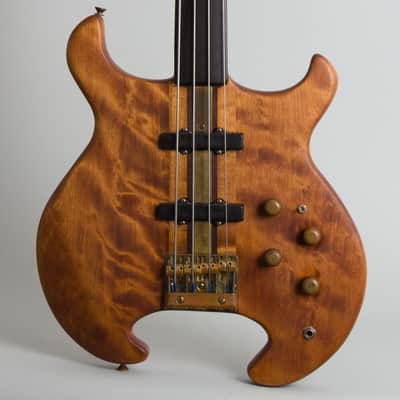 Tobias  Hand Made Prototype Solid Body Electric Bass Guitar (1977), black gig bag case. image 3