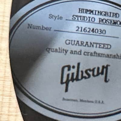 Gibson Hummingbird Studio Rosewood Satin Natural New Unplayed Auth Dlr 4lb15oz #030 image 21
