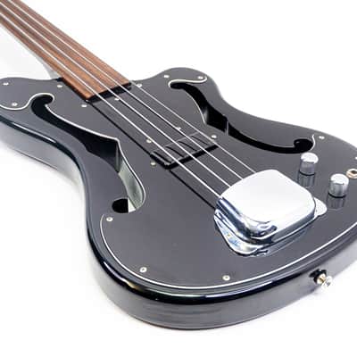 Eastwood MRG Series EUB-1 Fretless Electric Bass with Case – Black image 8