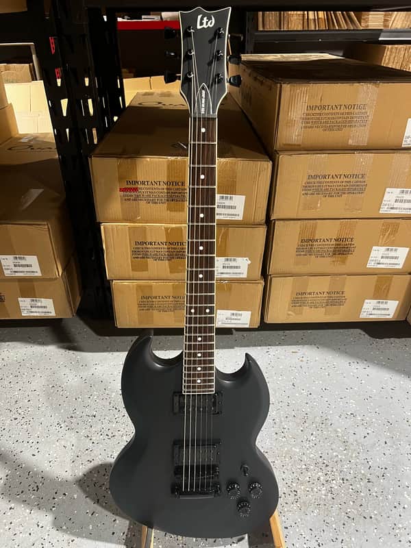 ESP LTD Volsung-200 Electric Guitar - Black Satin, Rosewood Fingerboard image 1