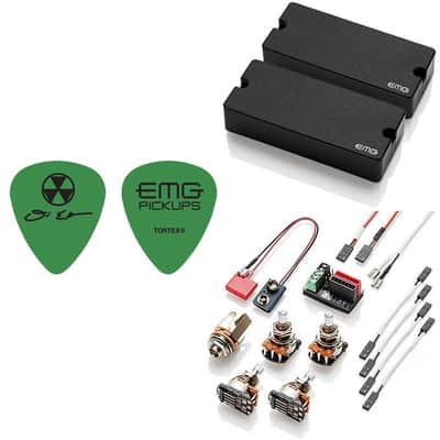 EMG DE Set Black David Ellefson Of Megadeth 4 String Soapbar Active Bass Pickups & Wires 35DC & 35CS image 1