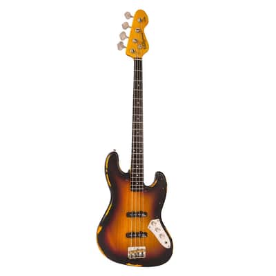 Vintage Icon Series VJ74MR Distressed Bass - Sunset Sunburst image 2