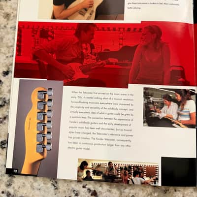 Fender Brochure Catalog 90s-2000s left-handed Stratocaster hardtail Fat American Standard paisley floral Strat Texas special American series telecaster American precision jazz bass five string hot rodded image 10