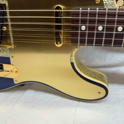 Fender Buck Owens Telecaster Guitar with Case 2002 - 2004 - MIJ Made In Japan - Red, Silver & Blue Sparkle image 7