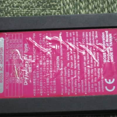 used genuine Boss Pink Label Taiwan Bottom Plate MISSING Serial Number (from 1998) - Pink Bottom Label, silver text / graphic, silver metal bottom plate (was originally from a BF-2 pedal) NO pedal / NO other items / NO screws image 14