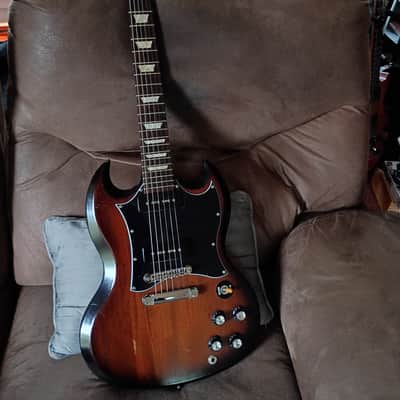 2013 GIBSON SG '50S TRIBUTE PROTOTYPE P90 SOAPBARS ONLY MADE 1YR OUT OF PRODUCTION Kickin SG Walnut brownburst image 2