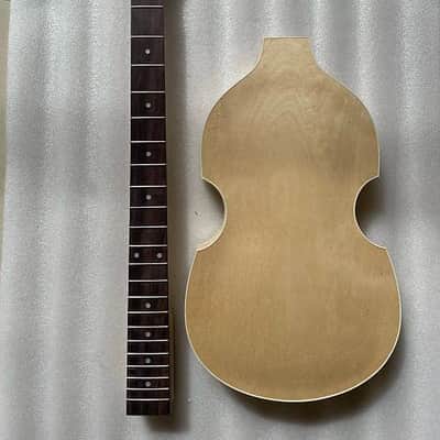 DIY Project 4 String Violin Bass Tiger Maple Top Body with Neck, Rosewood Fingerboard image 2