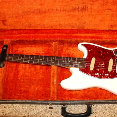 Fender Duo Sonic II 1964 Brazilian Rosewood Pre CBS Olympic White Original Fender hard case image 1
