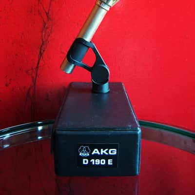 Vintage 1970's AKG D190E dynamic cardioid microphone w mic clip & pouch Low Z 200 OHMS D1000E # 3 image 1