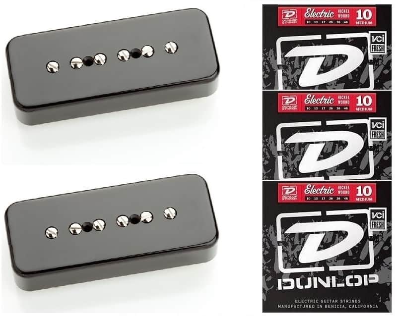 Seymour Duncan Vintage P-90 Set In Black SP90-1b Bridge & SP90-1n Neck Pickups ( 3 STRING SETS ) image 1