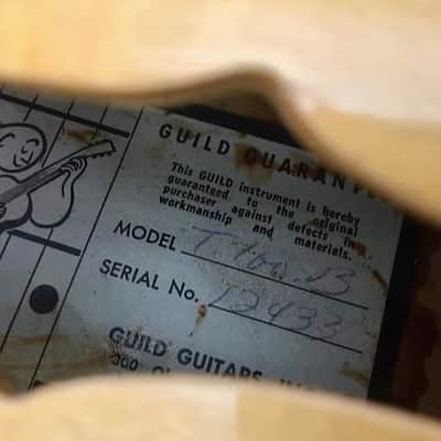 Guild T-100 Slim Jim with P90 Blonde 1960 (Serial 12433) image 10