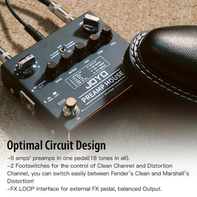 Joyo Preamp House R-15 Amp Simulator Guitar Pedal, 9 Amp Models with Dual Channel & 18 Tones, IR Cab Sim, XLR Out & FX Loop, Bypass (Price includes the import duty for US buyer) image 2