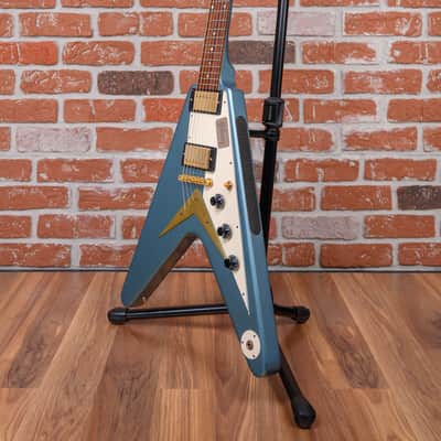 Gibson Custom Shop 1959 Mahogany Flying V Limited Run Pelham Blue VOS 2014 w/OHSC image 5