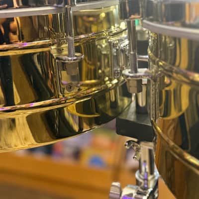 Latin Percussion LP 13” & 14” Matador Brass Timbale Set w/Stand image 8