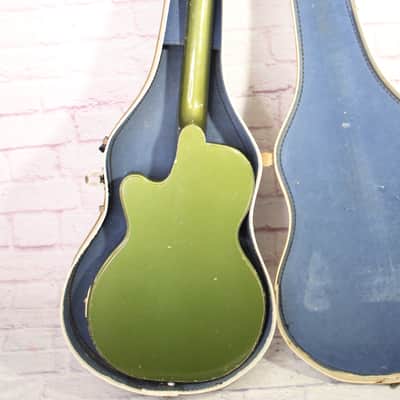 👀Vintage 1955 Kay K-136 "Peanut" Art Deco 2 Tone Metallic Green/ White w/ OHC image 4