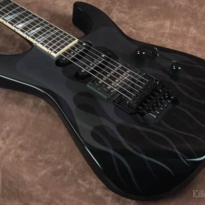 Jackson Custom Shop USA Soloist Stainless Frets 2019 Black Ghost Flames image 4