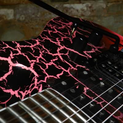 Kaman GTX-33 with Hamer/Schaller FloydRose trem, Pink Crackle finish, Seymour Duncan pickups, HSC image 3
