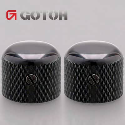 NEW (2) Gotoh VK3 Short Dome Knobs for 6mm Pots (Import Guitar/Bass) - BLACK