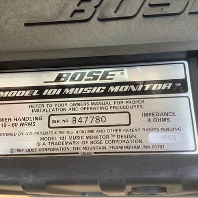 Bose Model 101 Music Monitor Speakers USA made vintage Black stereo SET Indoor/ Outdoor image 5