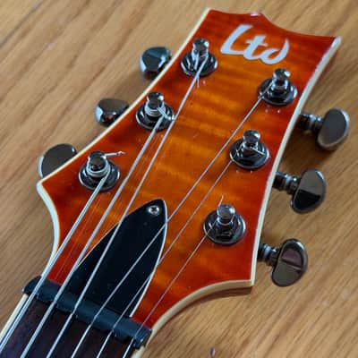 ESP LTD H401FM 2009 - Amber Cherry Burst - With Bag - EMG Upgrade image 3