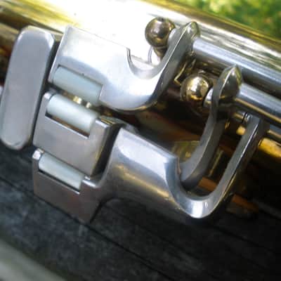 1957 Conn Director Tenor Saxophone shooting stars  Brass-Lacquered image 15