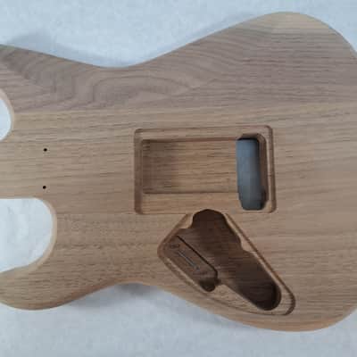 Unfinished Walnut HSS guitar body - for Fender Strat Stratocaster neck Floyd Rose J1981 image 3