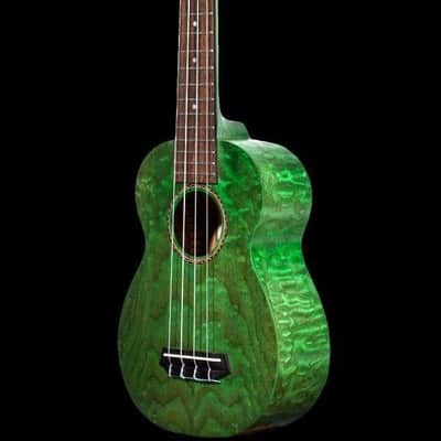 Mint Ohana Model SK-15W GN Green Soprano Size All Willow Wood Ukulele -FREE Gig Bag image 2