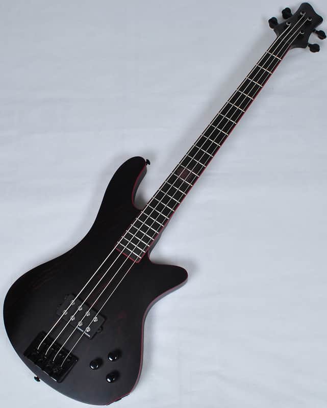 Schecter Signature Sam Bettley Stiletto Electric Bass in Satin Black with Red! With Free Hardcase! image 1